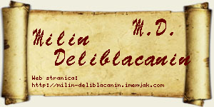 Milin Deliblaćanin vizit kartica
